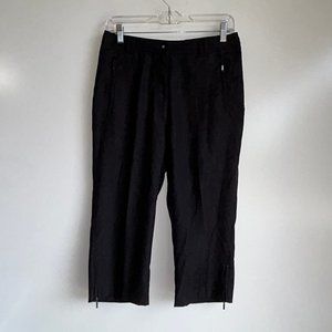 Jamie Sadock Ladies Black Cropped Pants, Zips at Hems, Size 6